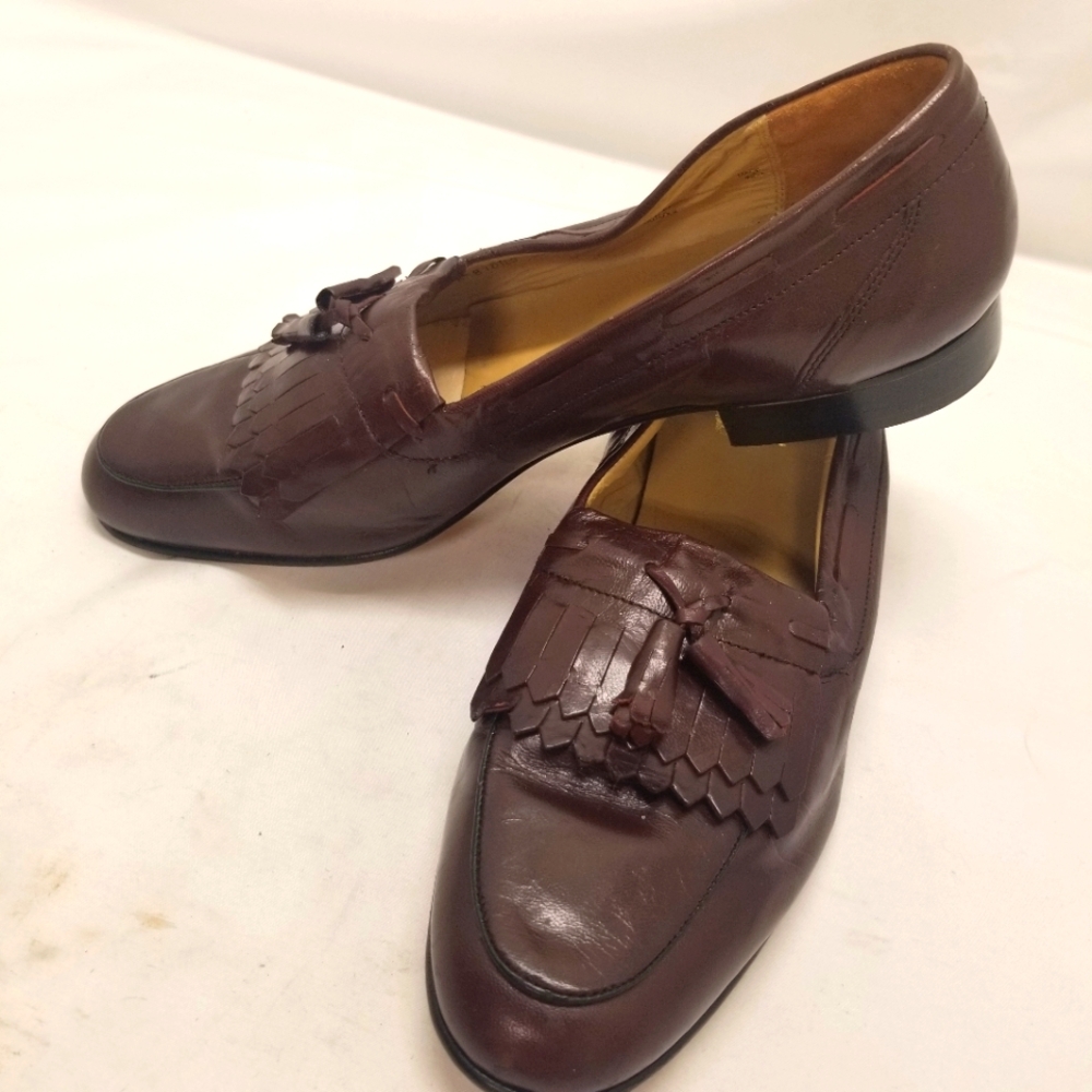 Nunn Bush Mens Size 10 1/2M Loafer Brown Leather Kiltie Slip On